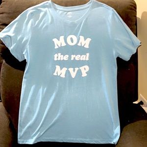 NWOT Mom The Real MVP Baby Blue SUPER Soft Tee Size Large